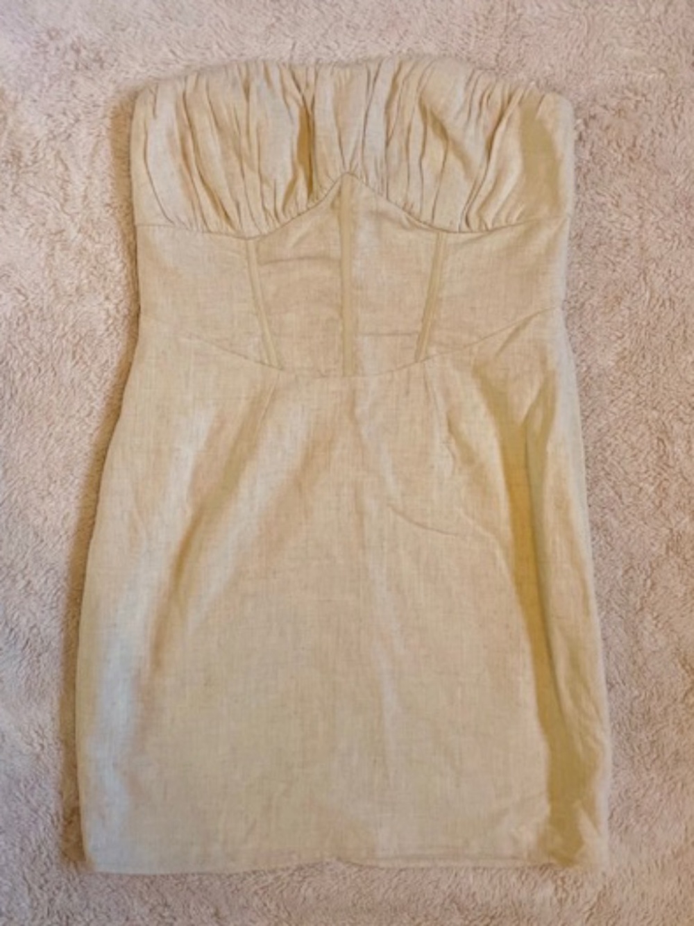 One and Only Collective | Strapless cream colored mini dress | Size X-Small